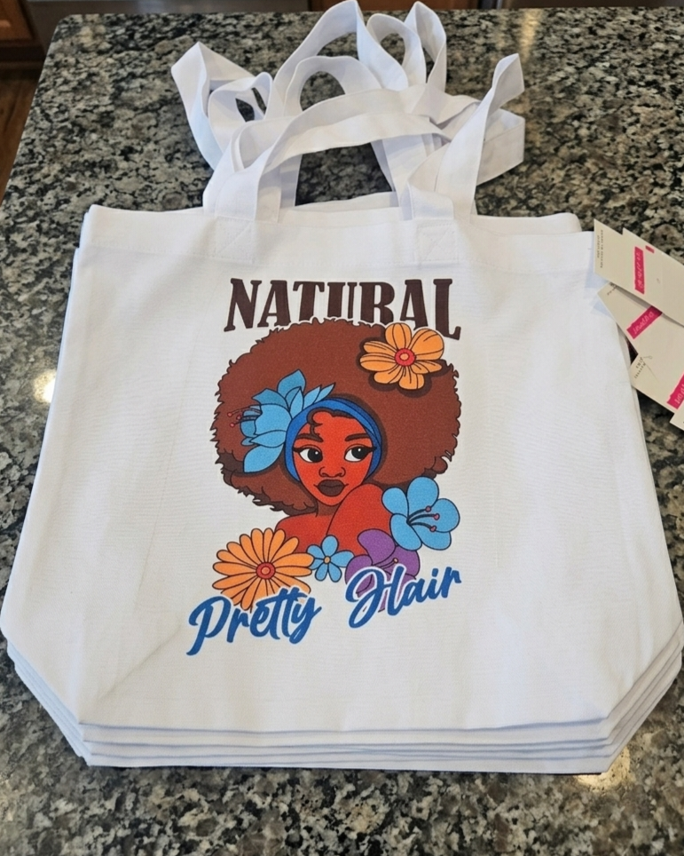 Natural Pretty Hair Afro Tote Bag
