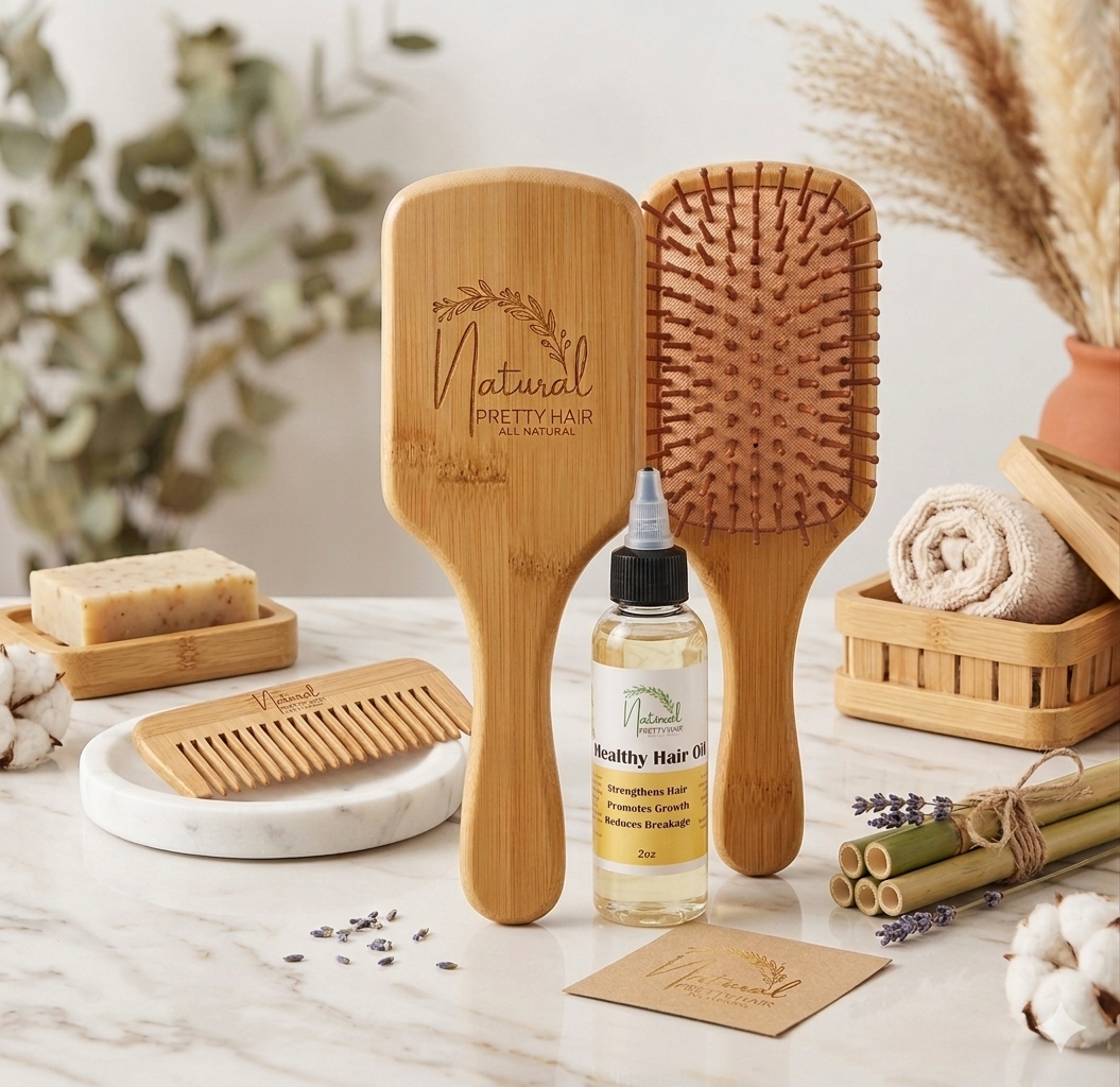 Natural Bamboo Paddle Brush