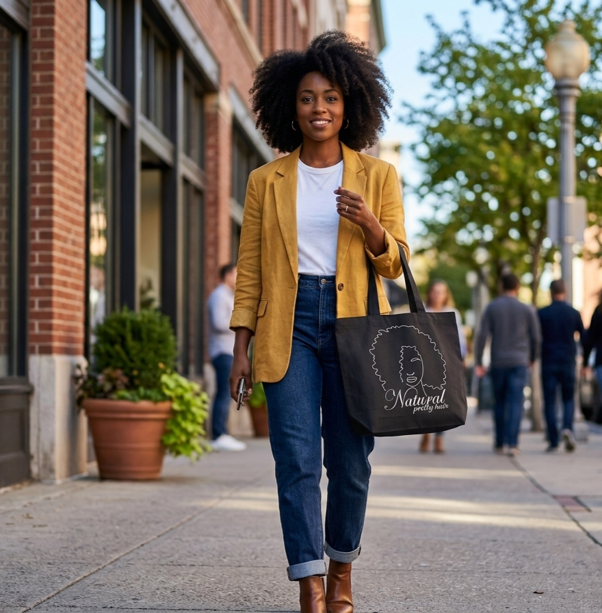 Natural Pretty Hair Tote Bag