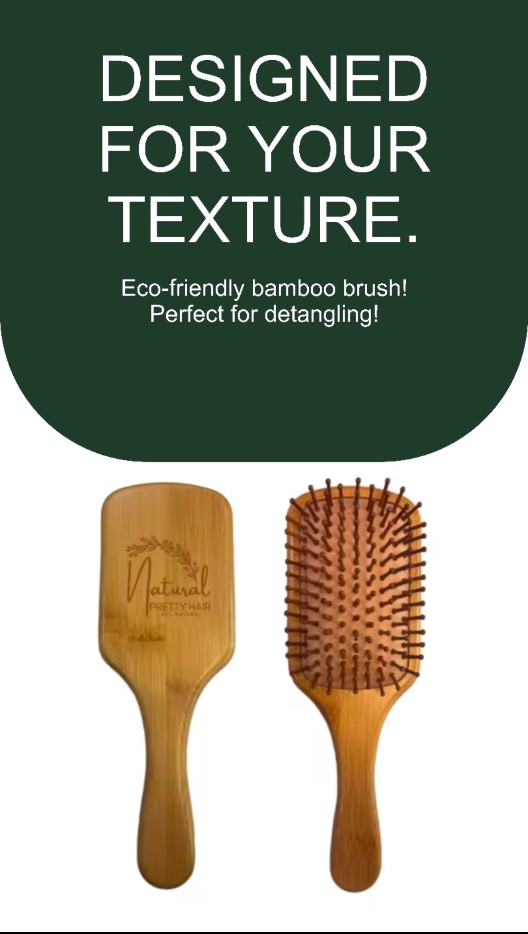 Natural Bamboo Paddle Brush